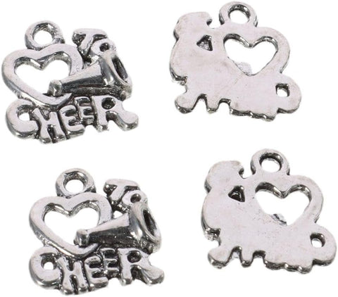 50Pcs- I Love Cheer Charms