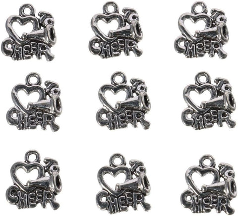 50Pcs- I Love Cheer Charms
