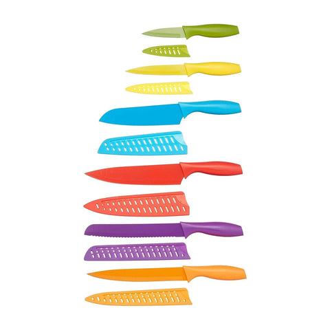 12 PC- Colored Kitchen Knife Set