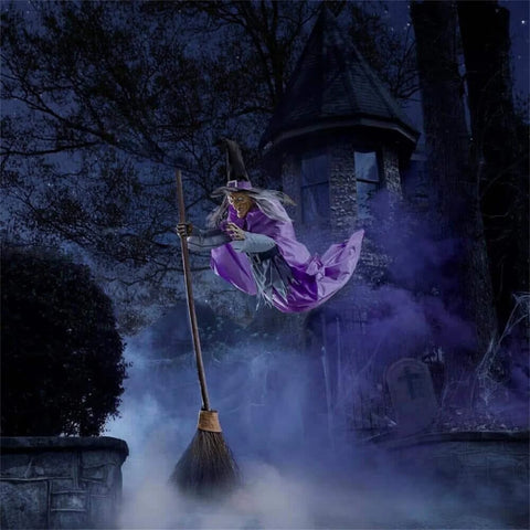 Flying Witch On Broomstick