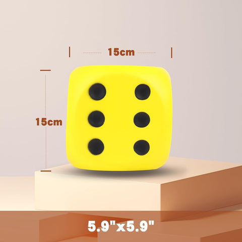 5.9'' Jumbo Foam Dice Squishies (Yellow)