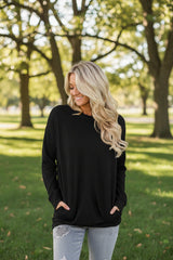 Womens Crewneck Sweatshirt Casual Loose Fitting Tops Long Sleeve T Shirt