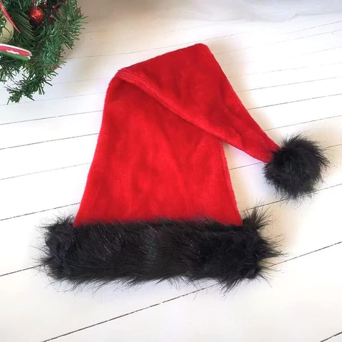 Santa Hat - Adults Deluxe Xmas Christmas Hat Pack 2 Pcs