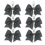 Glitter Cheer Bow Keychain for Cheerleading Teen Girls High School College Sports (Black)