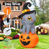 6 FT Inflatable- Cat Sitting on Pumpkin