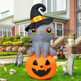 6 FT Inflatable- Cat Sitting on Pumpkin