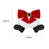 2pc- Glittery Red Christmas Velvet Ribbon Hair Bows