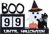 Halloween Decorations Indoor,  Wood Halloween Countdown Calendar Halloween Decor, Two Movable Numeral Blocks for Counting 99 Days to Halloween, Ghost Ornaments Boo Sign Halloween Room Decor
