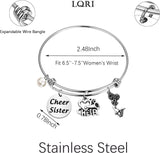 Cheer Sister Love Cheer Bracelet- Expandable Wire Bangle