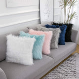 Pink Faux Fur Pillow COVERS- (18X18 Inch)- pillow inserts not included