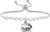 Adjustable Cheerleading Bracelet- Love to Cheer Charm