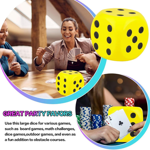 5.9''  Jumbo Foam Dice Squishies (Yellow)