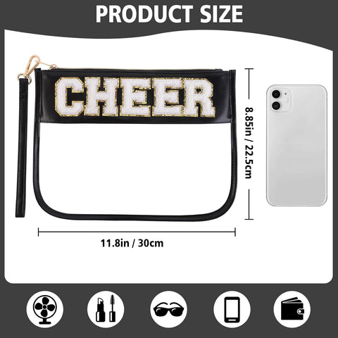 Clear Cheer Makeup Bag Cosmetic Bag Travel Toiletry Organizer Pouch