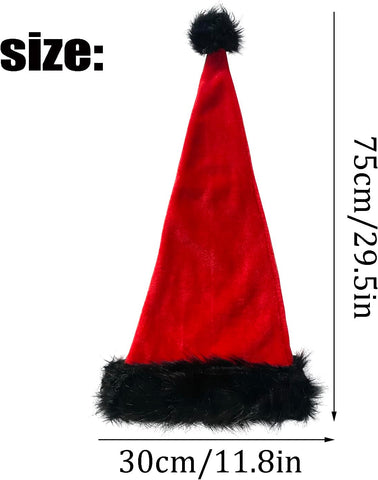 Santa Hat - Adults Deluxe Xmas Christmas Hat Pack 2 Pcs