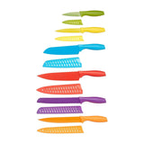 Color-Coded Dishwasher Safe Kitchen Knife Set, 12-Piece with Ergonomic Handles, Non-Stick Sharp Blades, 6 Knives with 6 Blade Guards, Multicolor