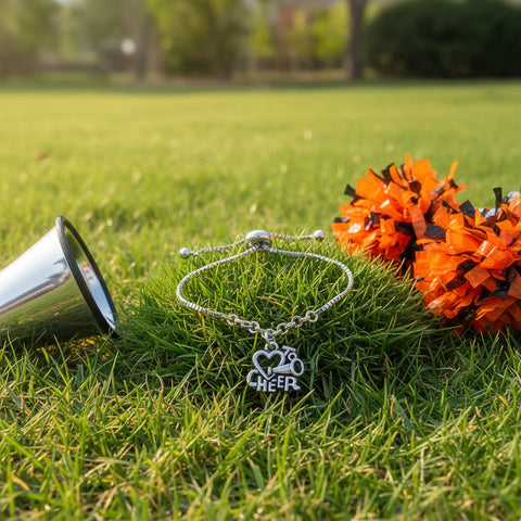 Adjustable Cheerleading Bracelet- Love to Cheer Charm