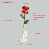Red - Gold Dipped Real Rose with Stand