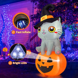 6 FT Inflatable- Cat Sitting on Pumpkin