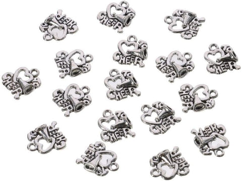 50Pcs- I Love  Cheer Charms