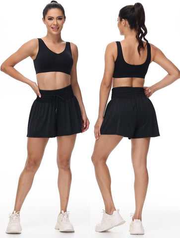 Flowy Athletic High Waist Skort with Pocket