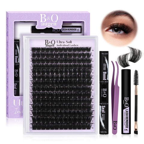 Black Pearl Kit 200D L B&Q Dramatic Soft Mega Thick Volume Individual Clusters