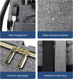 15.6 inch Laptop Backpack with USB charging port for women