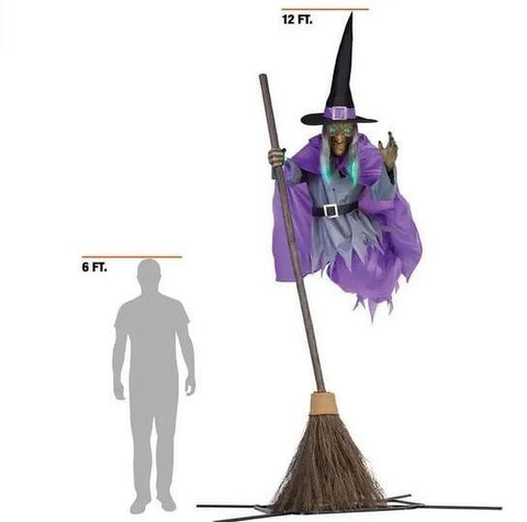 Flying Witch On Broomstick