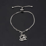 Adjustable Cheerleading Bracelet- Love to Cheer Charm
