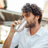 12Oz Stainless Steel Wine Tumbler with Lid and Straw