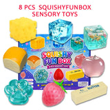 8-Pcs Squishies Pack, Cute Animal Shapes Squishy Stress Balls, Soft Squeeze Malt Sugar Slow-Rebound Fidget Sensory Toy, Party Favor & Holiday Gift for Festive Supplies