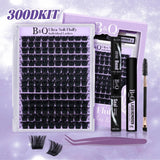 Black Pearl Kit 200D L B&Q Dramatic Soft Mega Thick Volume Individual Clusters