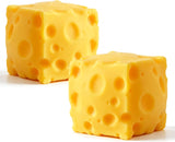 2 Packs Cheese Squishy Slow Rising, Squishy Squeeze Yellow Cheese Block, Soft Novelty Toy, Stress Balls for Adults Rebounding Sensory Squishys Cheese (Yellow)