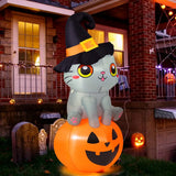 6 FT Inflatable- Cat Sitting on Pumpkin
