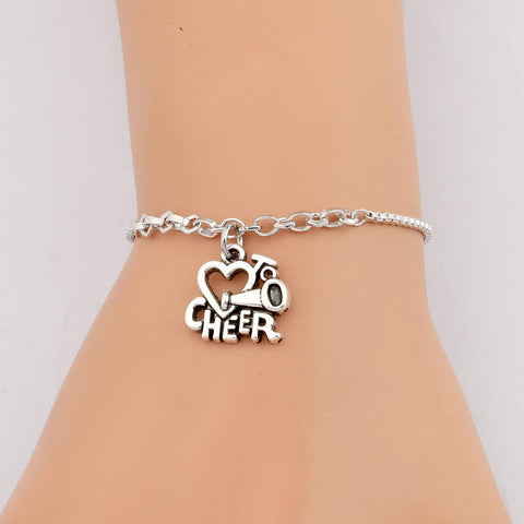 Adjustable Cheerleading Bracelet- Love to Cheer Charm