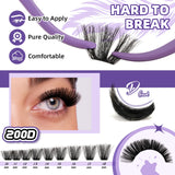 Black Pearl Kit 200D L B&Q Dramatic Soft Mega Thick Volume Individual Clusters