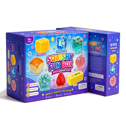 8-Pcs Squishies Pack, Cute Animal Shapes Squishy Stress Balls, Soft Squeeze Malt Sugar Slow-Rebound Fidget Sensory Toy, Party Favor & Holiday Gift for Festive Supplies